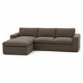 Ecksofa Braun Stoff 250x150x85 cm