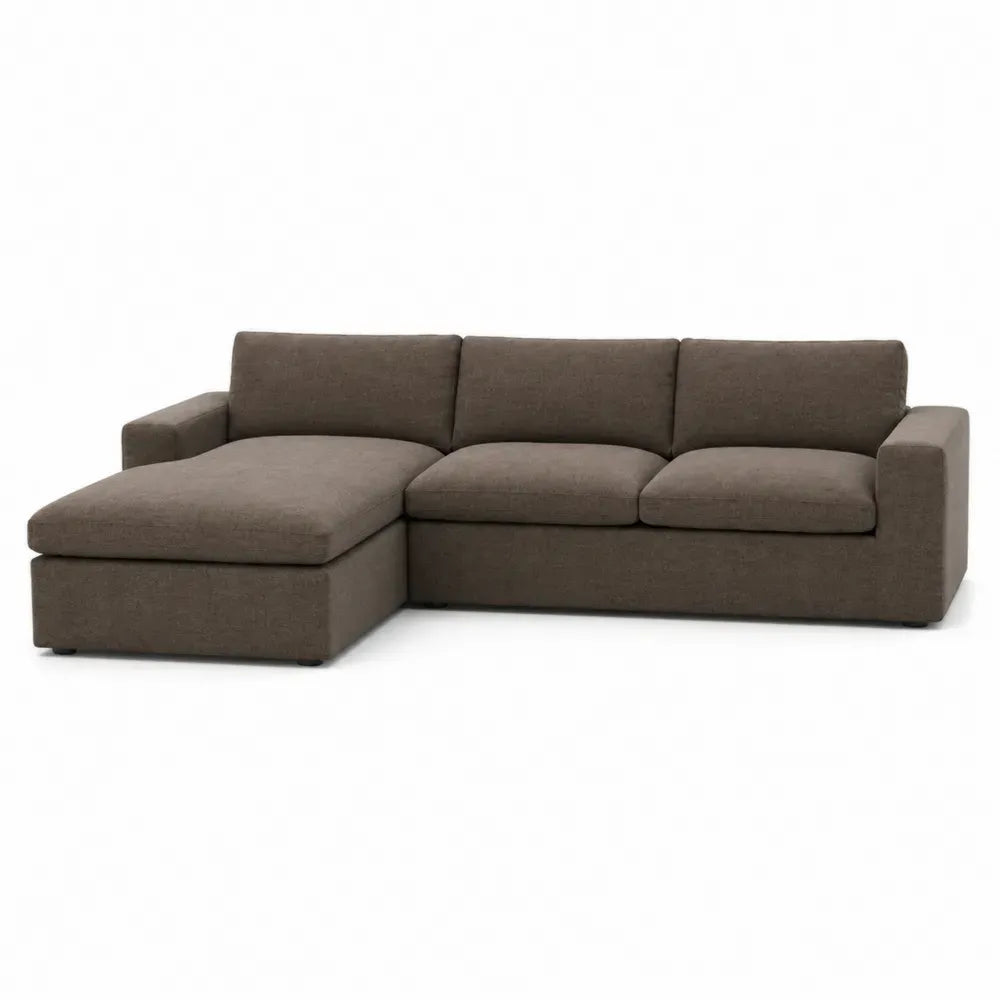 Ecksofa Braun Stoff 250x150x85 cm