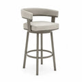 Barhocker Stahlrahmen PU-Kunstleder Hellgrau Sitzhöhe 75 cm