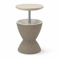 Beistelltisch Rattanlook Aluminium höhenverstellbar Beige
