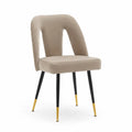 Esszimmerstuhl Samt Stahlbeine Beige/Schwarz/Gold