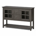 Sideboard mit Glastüren und Schubladen Dunkelgrau Holz