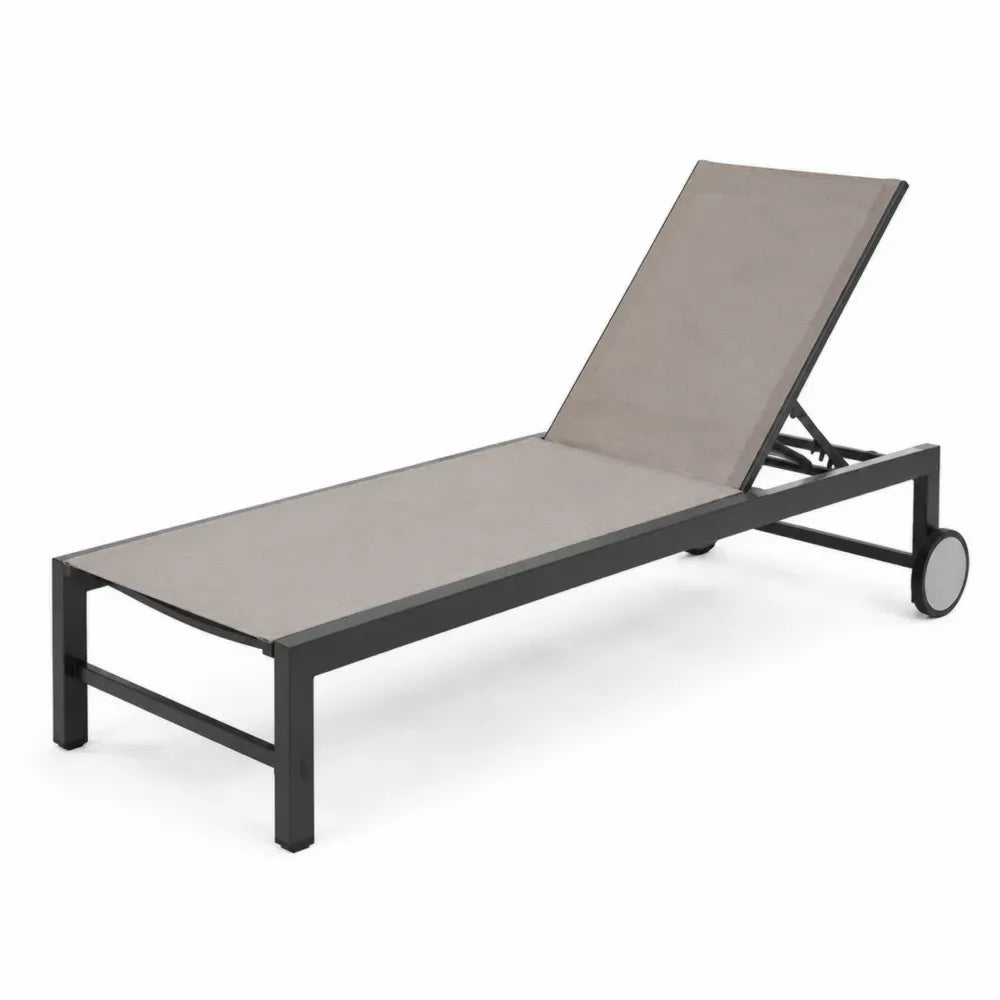 Gartenliege Aluminium Textilene Taupe