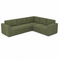 Ecksofa Grün Cord L-Form 280x220 cm