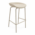 Barhocker Creme PU-Leder Sitz Stahlrahmen