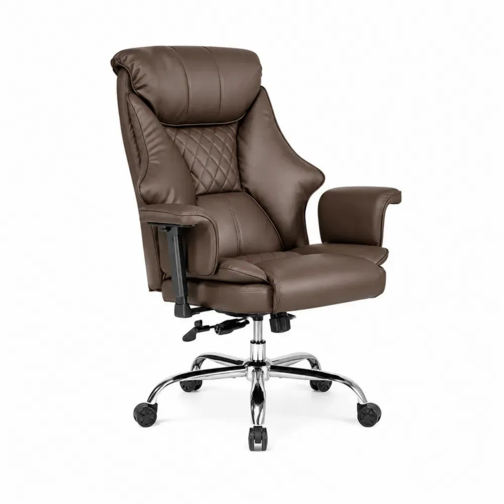 Bürostuhl Braun Leder Verstellbar