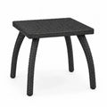 Rattan-Gartentisch Schwarz 45x45x46cm