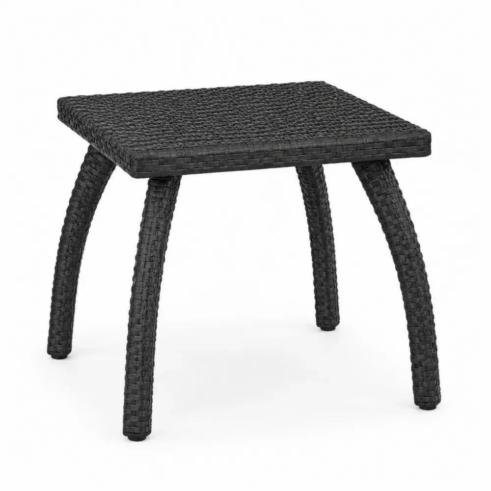 Rattan-Gartentisch Schwarz 45x45x46cm