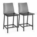 Barstuhl Set 2er Metallrahmen Polycarbonat Rauchgrau 105cm