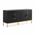 Schwarzes Sideboard mit goldenen Beinen 160 cm