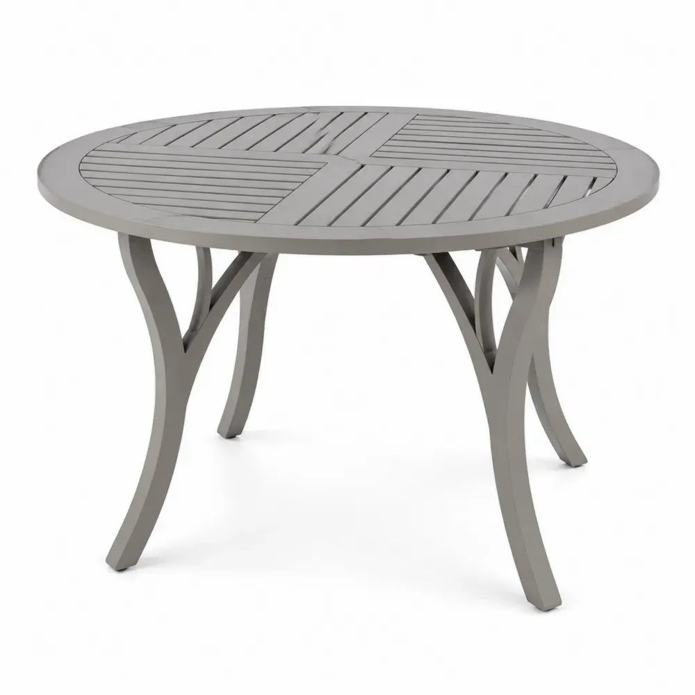 Runder Gartentisch aus Aluminium Grau, Ø120cm