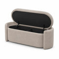 Polster-Sitzbank mit Stauraum Holzrahmen Beige 120cm