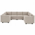 Ecksofa Set Stoff Beige 300x300x85cm
