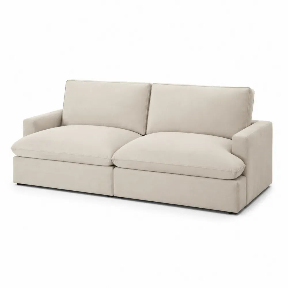2-Sitzer Sofa Stoff Beige 200x100x90 cm