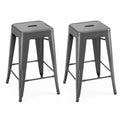 Metall Barhocker Set Grau 76cm