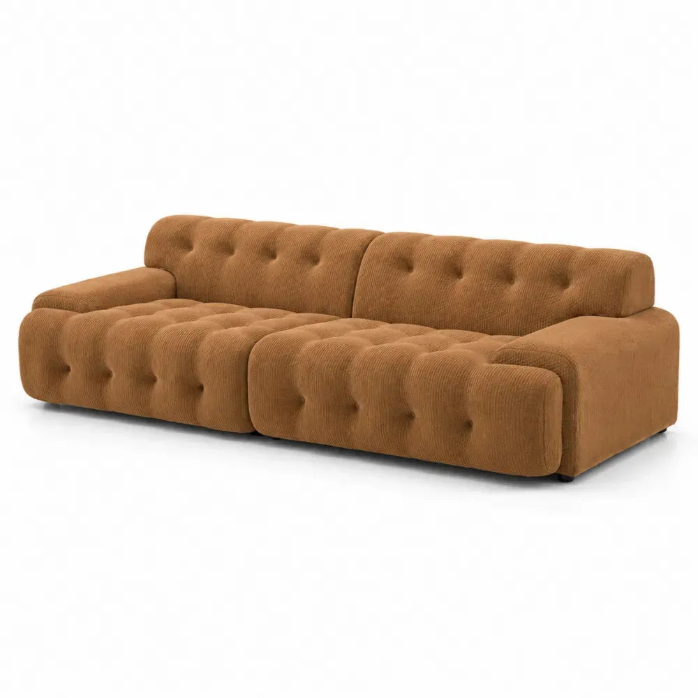 Sofa 3-Sitzer Cord Braun 200cm