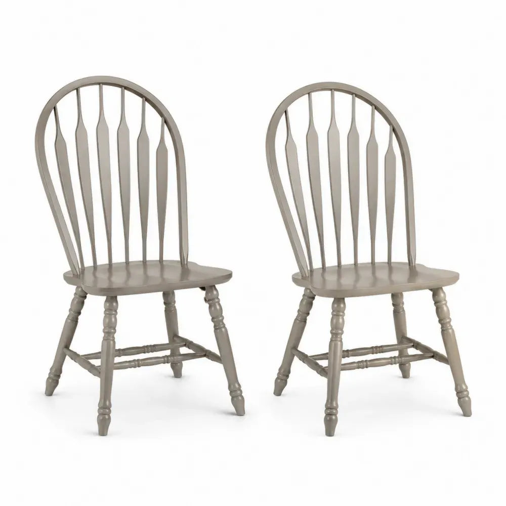 Set aus 2 Küchenstühlen aus Buche Grau