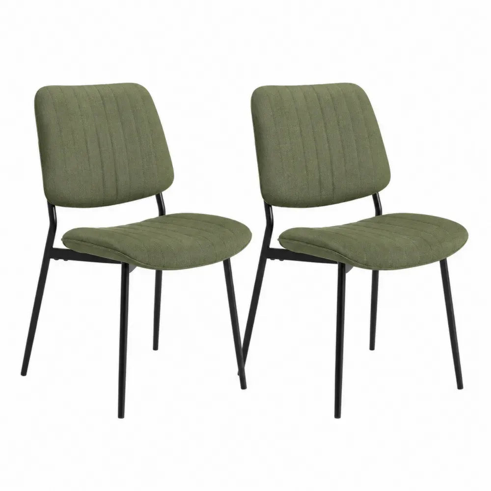 2er Set Stühle Polyestergewebe Metall Grün