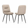 Esszimmerstuhl-Set 2er Kunstleder Beige Metallbeine