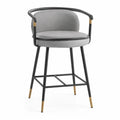 Barhocker Grau Stahlrahmen Polyester
