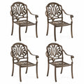 4er-Set Gartenstühle aus Aluminium in Bronze