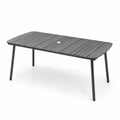 Rechteckiger Gartentisch aus Aluminium Anthrazit 200x100x75cm