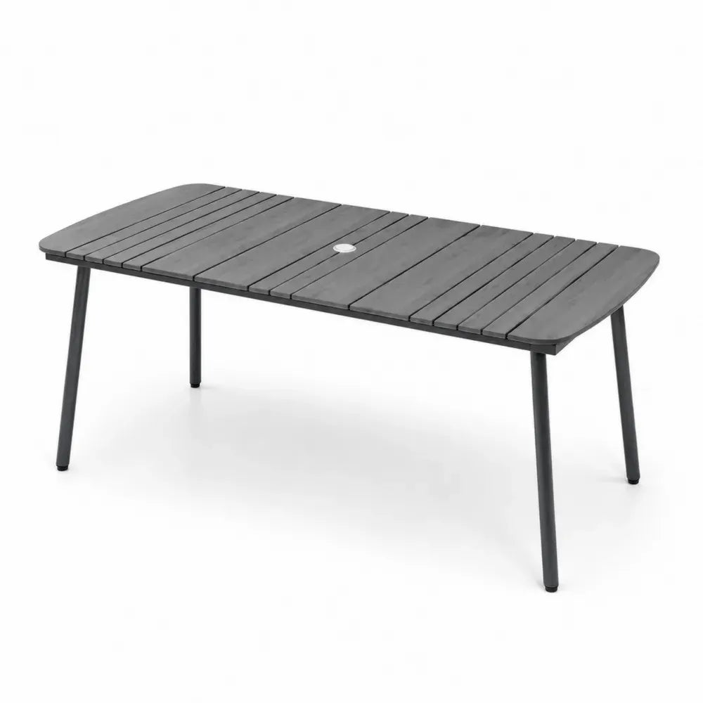 Rechteckiger Gartentisch aus Aluminium Anthrazit 200x100x75cm