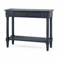 Konsolentisch Holz mit Schublade Schwarz 90x30x80 cm