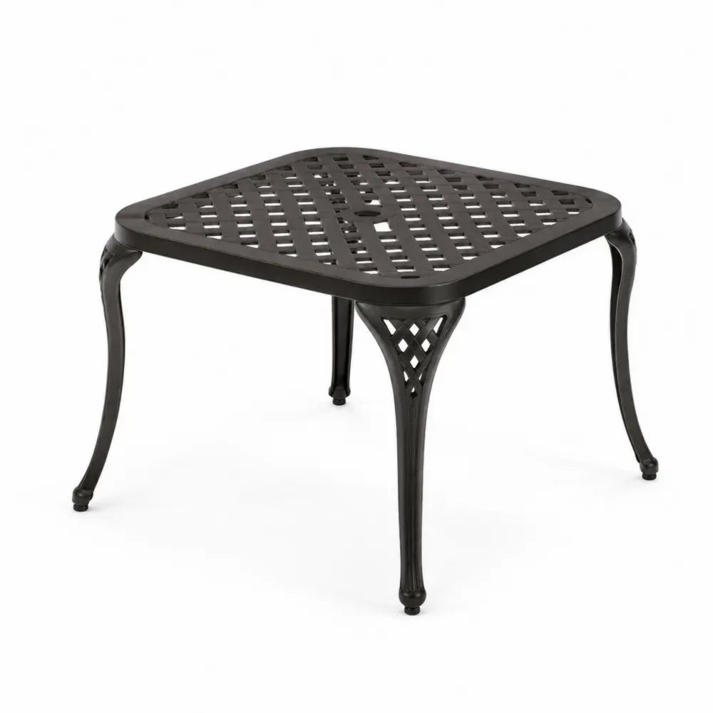 Quadratischer Aluminium-Gartentisch 100x100x74 cm Schwarz