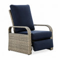 Verstellbarer Gartenstuhl aus Rattan in Blau