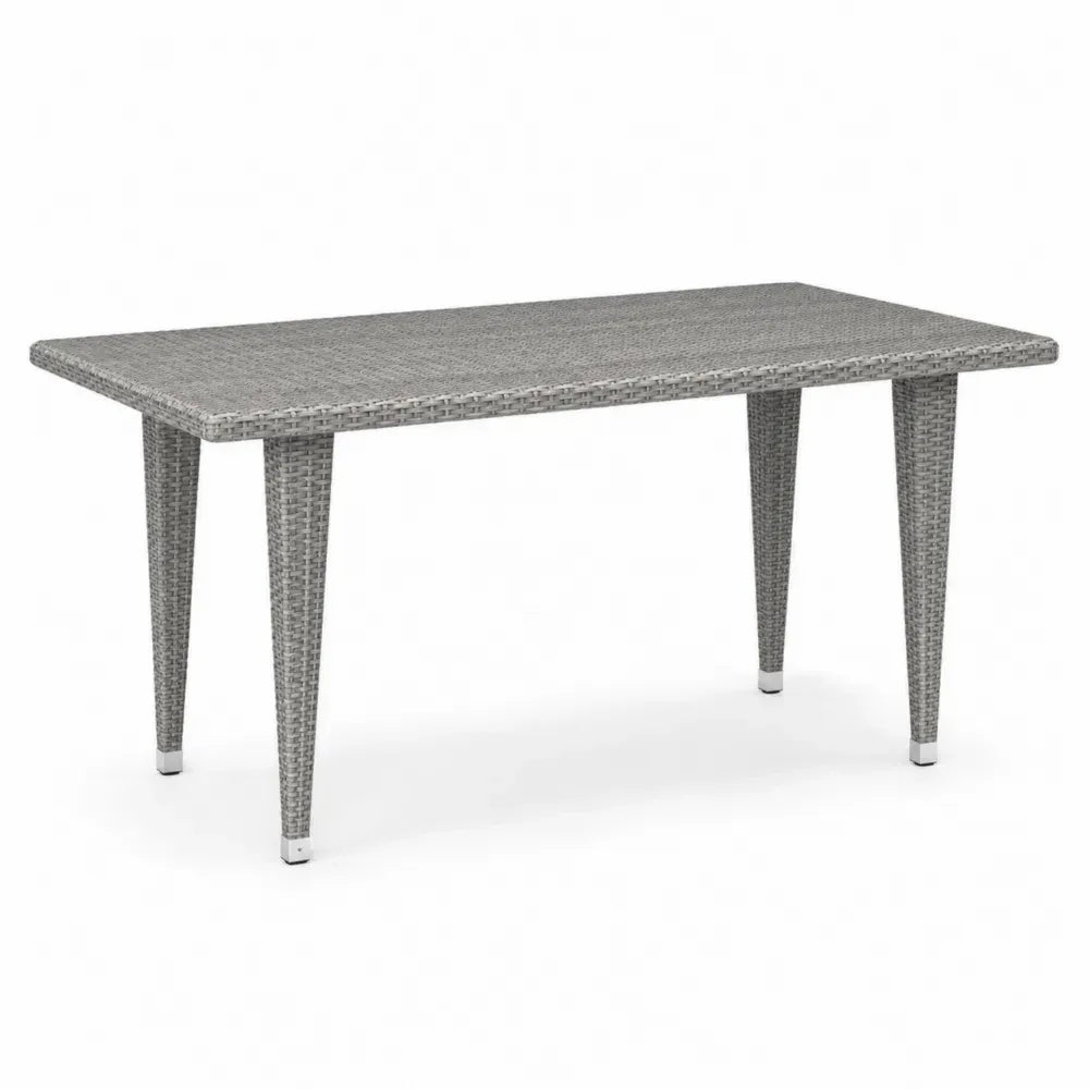 Gartentisch rechteckig Polyethylen-Rattan Grau 150x90x75 cm