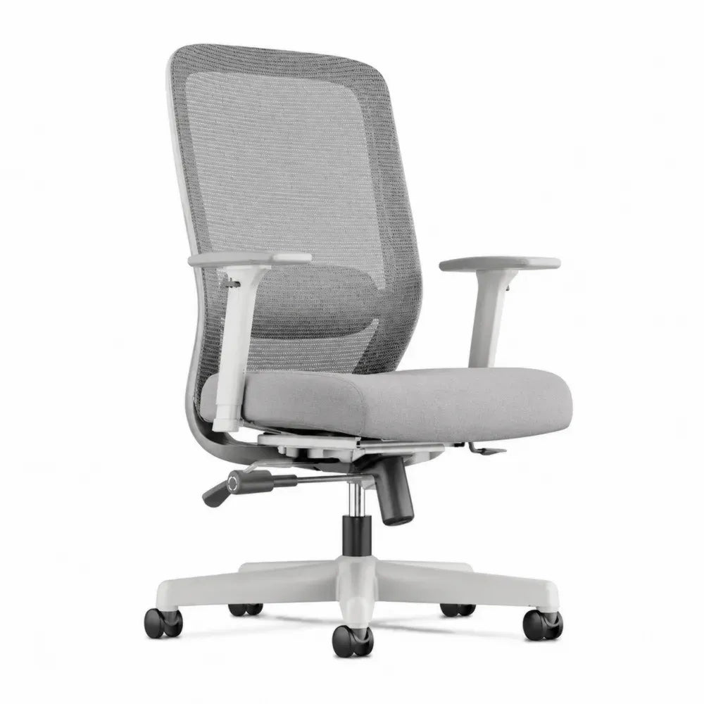 Bürostuhl Polyester Netzrücken Grau Höhenverstellbar 65x65x110 cm