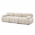 3-Sitzer Sofa aus Holz mit Samtbezug 230 cm Beige