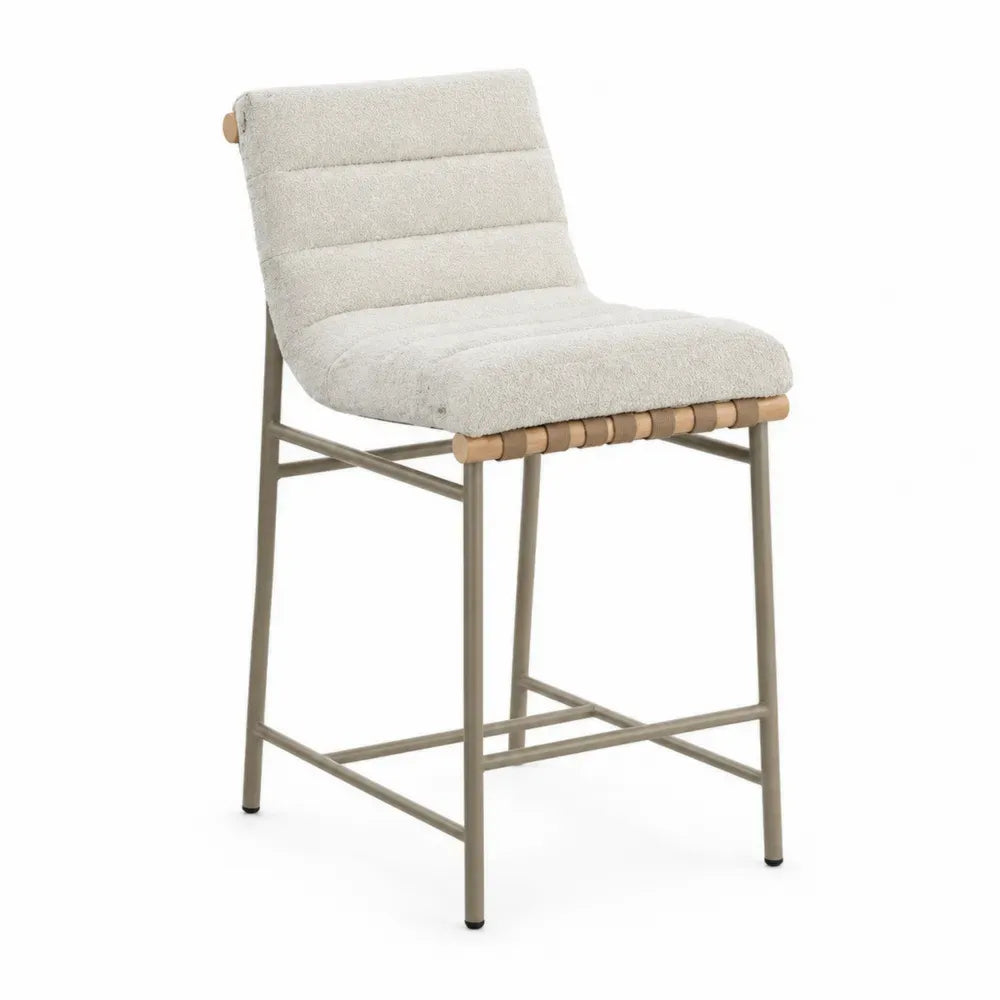 Barstuhl Polyester Metall Beige