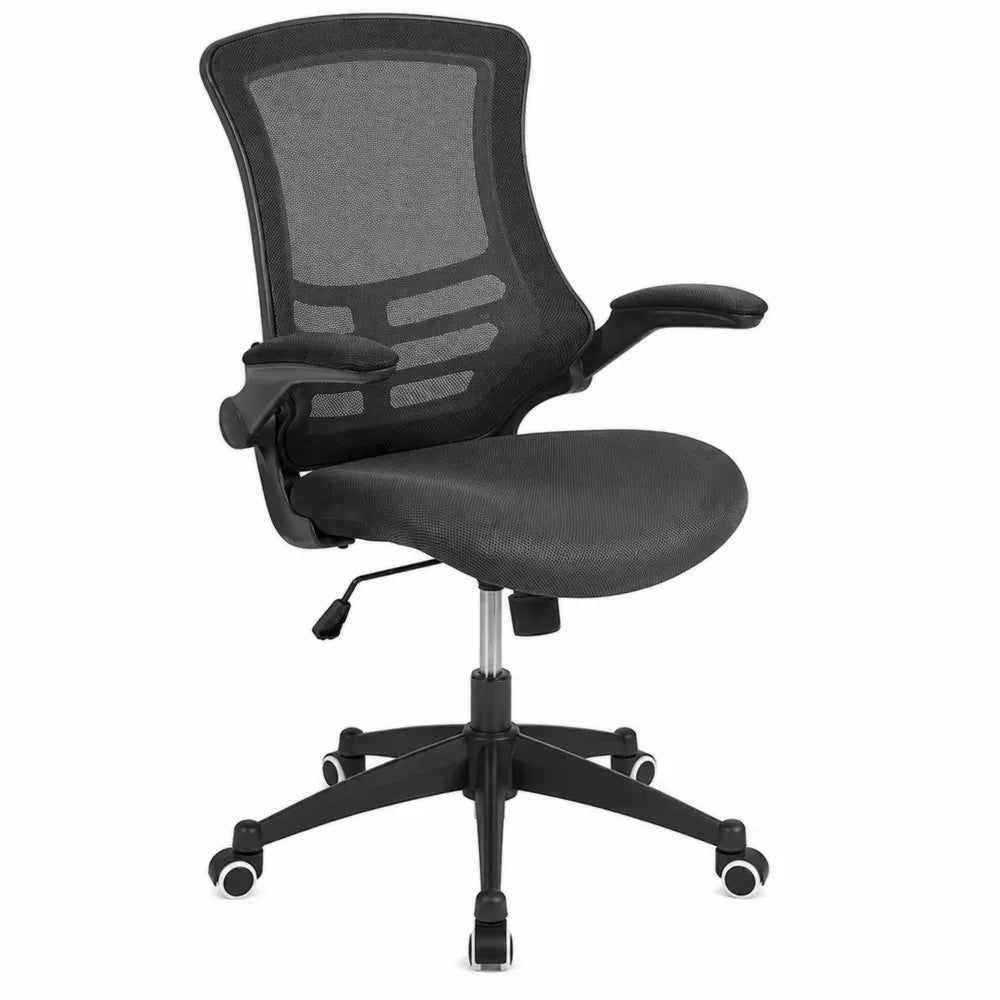 Bürostuhl mit Mesh-Gewebe, Schwarz, Verstellbare Armlehnen