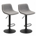 2er Set Barhocker Mikrofaser anthrazit Stahl