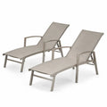 2-teilige Sonnenliegen-Set Aluminium Beige Textilgewebe