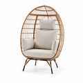 Outdoor Loungesessel aus Polyethylen-Rattan und Stahl mit Polyesterkissen