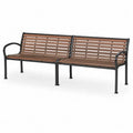 Gartenbank aus Holz und Metall, Braun