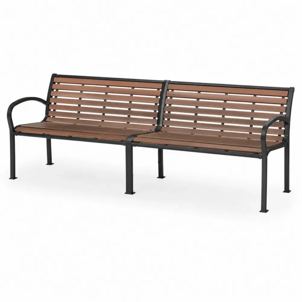Gartenbank aus Holz und Metall, Braun