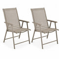 2er Set Klappbare Gartenstühle Metall/Textilene Beige