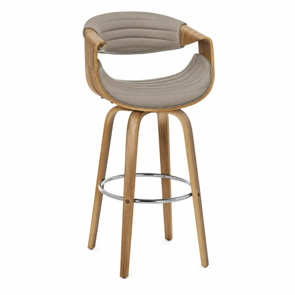 Barhocker aus Holz und Metall Beige