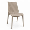 Stuhl aus Polypropylen in Beige mit Rattanoptik