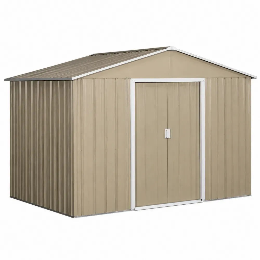 Gartenschuppen aus verzinktem Stahl Beige 242x196x177 cm