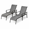 2er-Set Sonnenliegen Aluminium Textilene Anthrazit