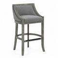 Barstuhl Grau Polyester Massivholz 105 cm