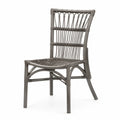 Stuhl aus Rattan mit Metallrahmen Grau 84x48x54 cm
