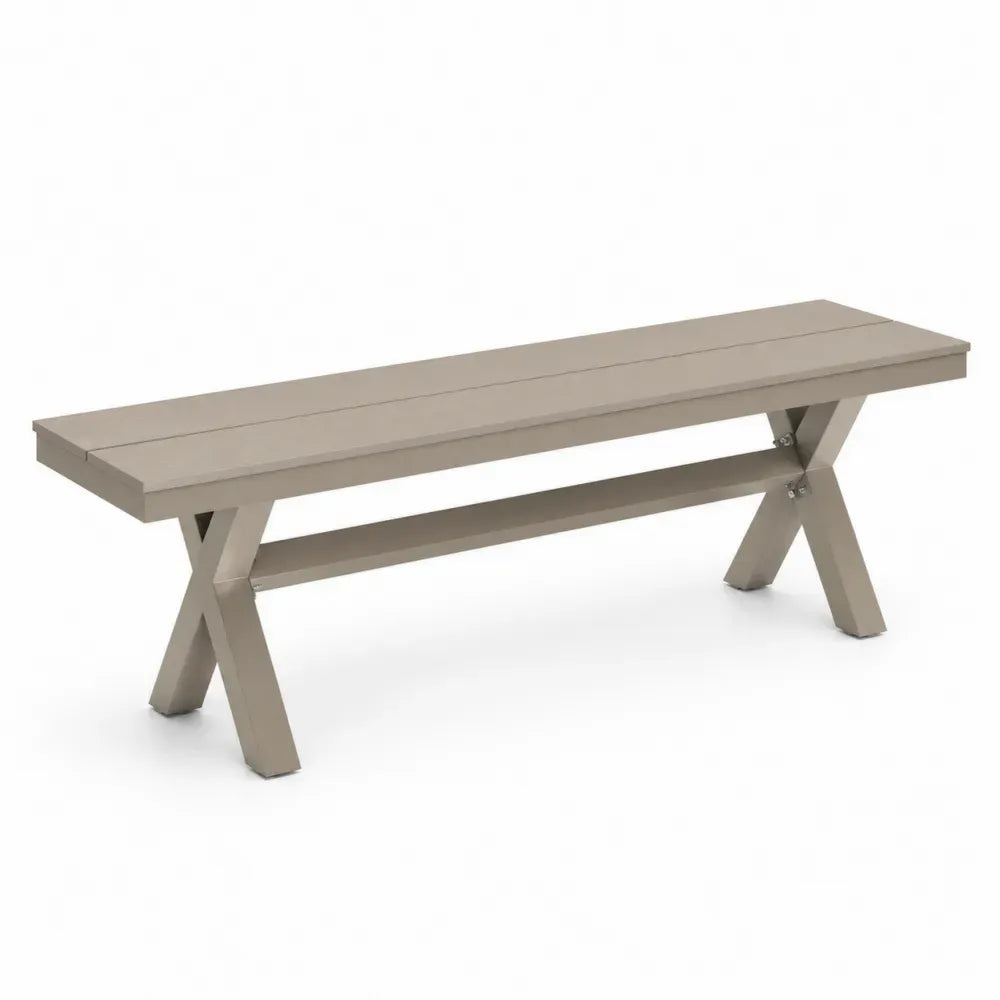 Gartenbank Aluminium Beige 150x38x45 cm