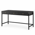 Schwarzer Schreibtisch mit Schubladen aus MDF und Stahl 120x60x75 cm