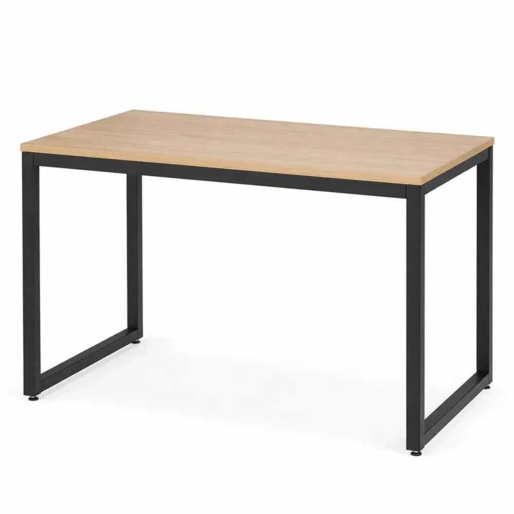 Rechteckiger Büroschreibtisch mit MDF-Holzplatte und Stahlrahmen, 120 cm